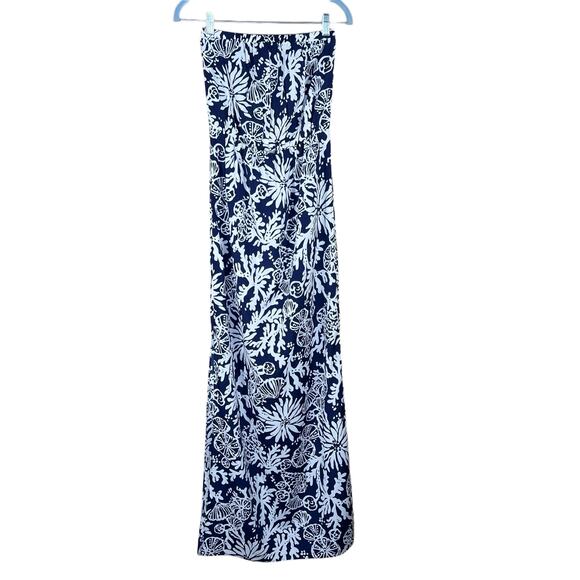 Lilly Pulitzer Dresses & Skirts - Lilly Pulitzer Women’s Navy & White Strapless Maxi w/High Slits on the Sides S